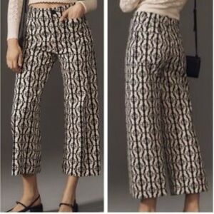 MARVE by Anthropologie black and White Cropped Pants